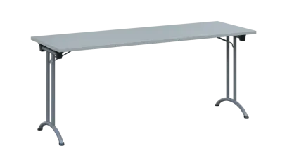 SLA 180 lak skládací jednací stůl 1800x600, deska 25 mm, podnož stříbrný lak, deska šedá